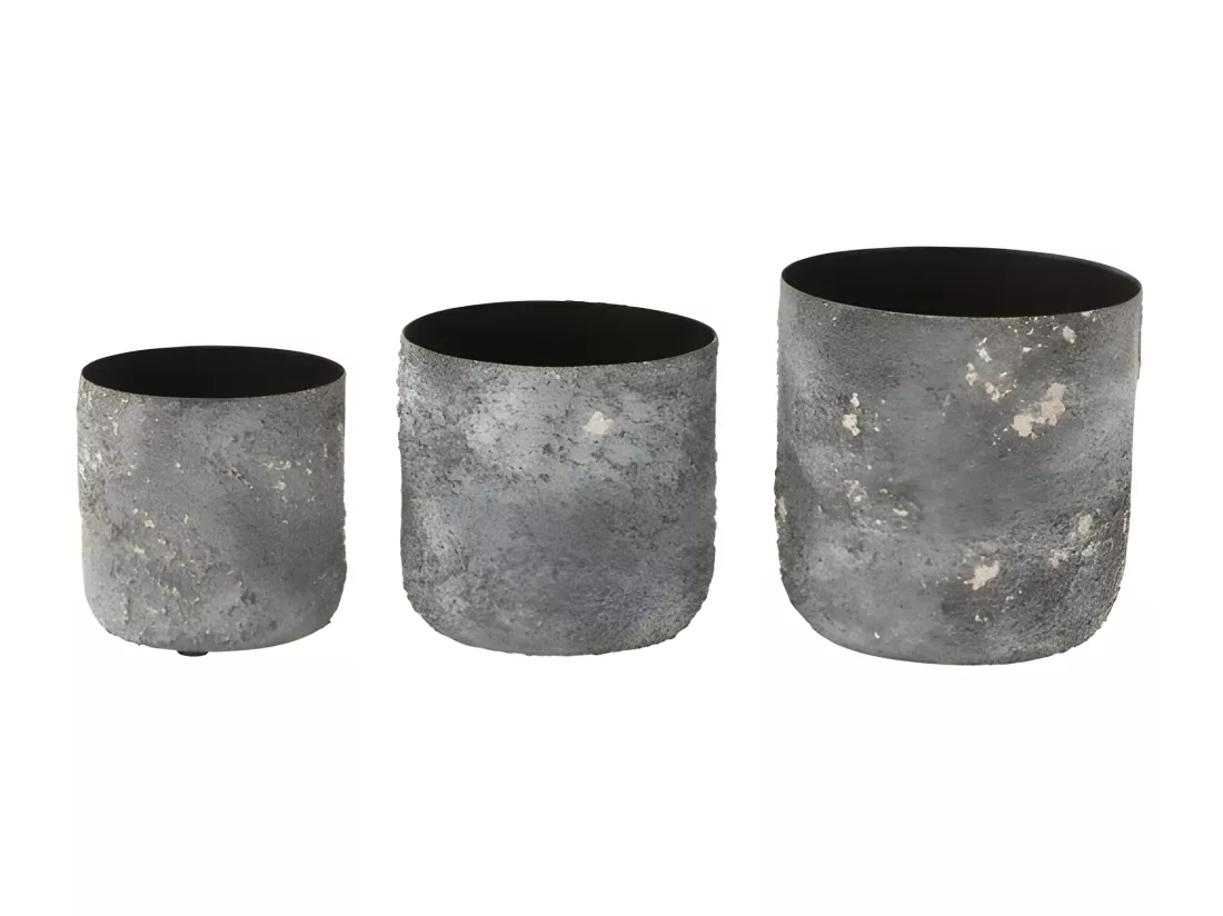 Lot de 3 Cache-Pots en Métal 