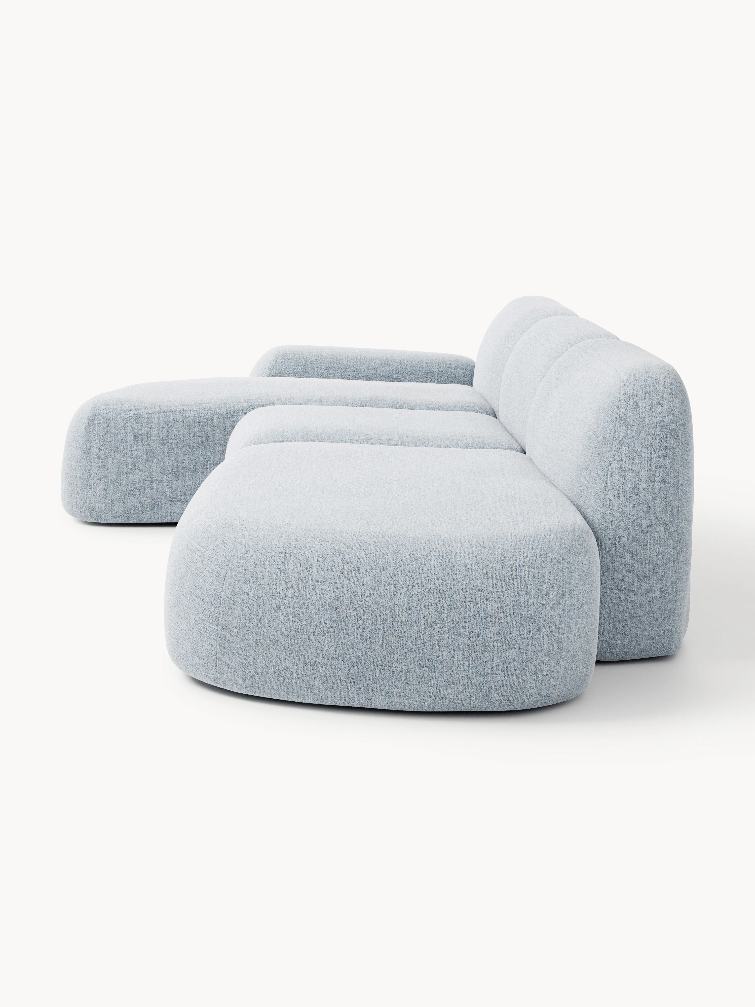 Modulaire bouclé hoekbank Wolke (4-zits) met chaise longue