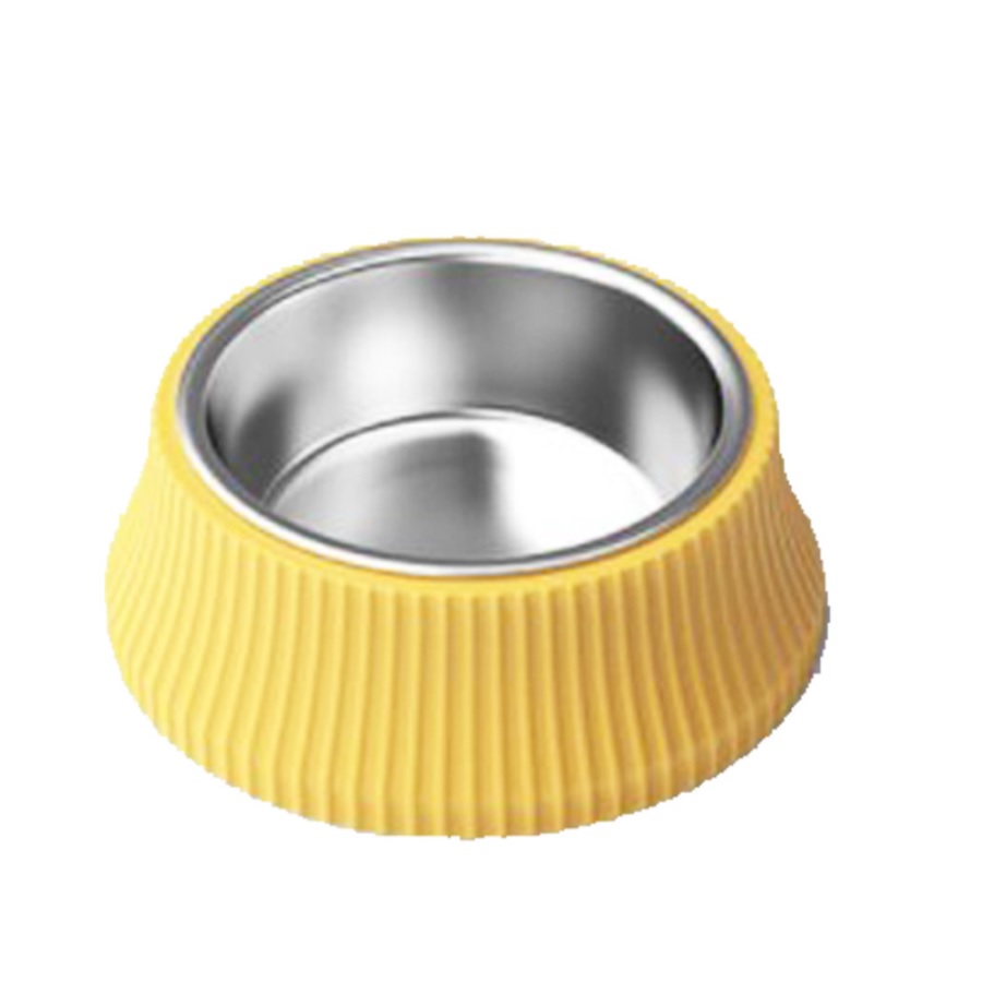 comedouro quadrado para animais de estimação em aço inoxidável