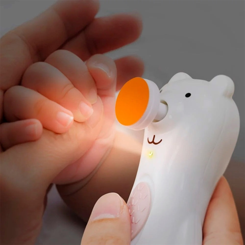 Happii Bear Baby Neglefil Genopladelig White