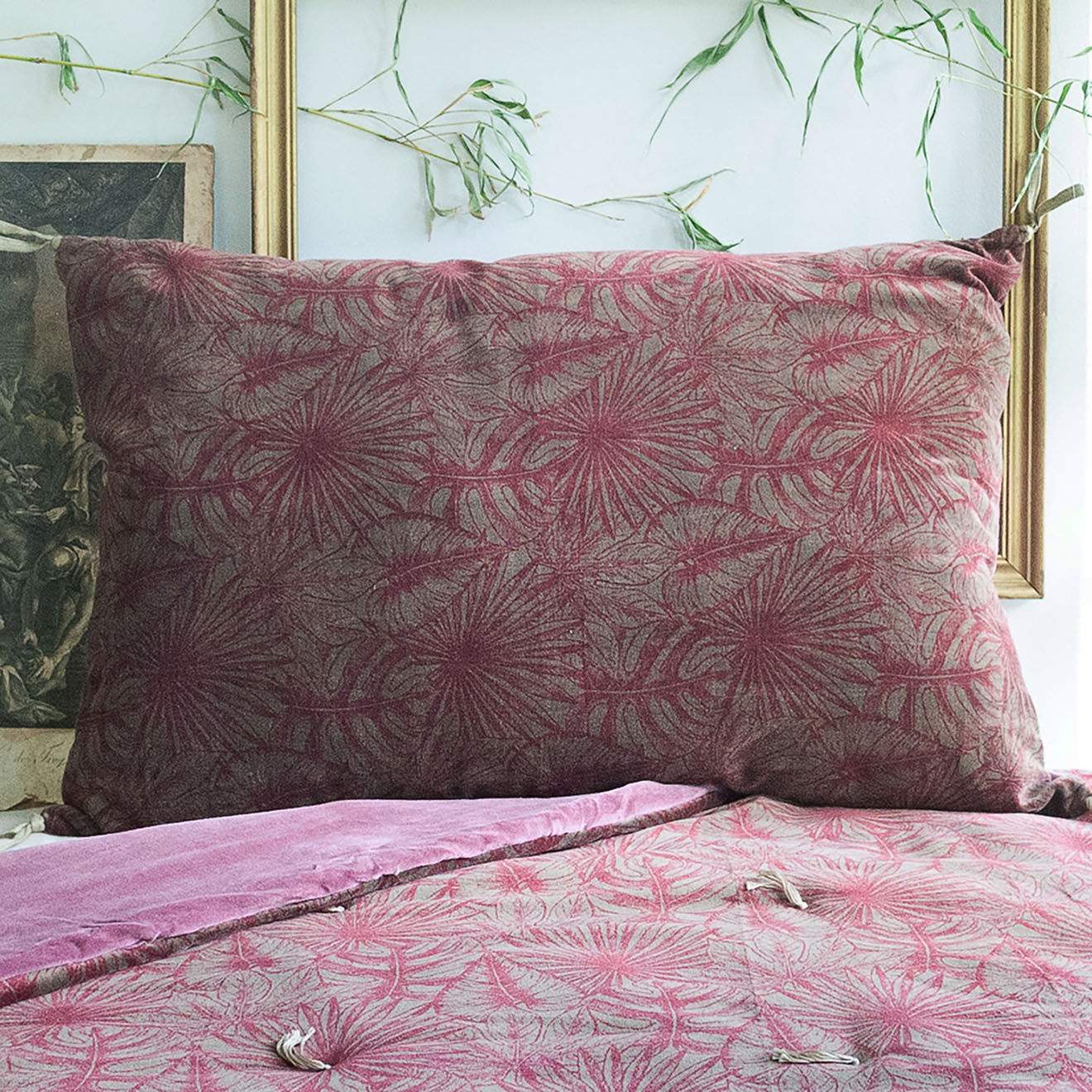 En Fil d'Indienne Housse de coussin Goa rubis - 50x75 cm