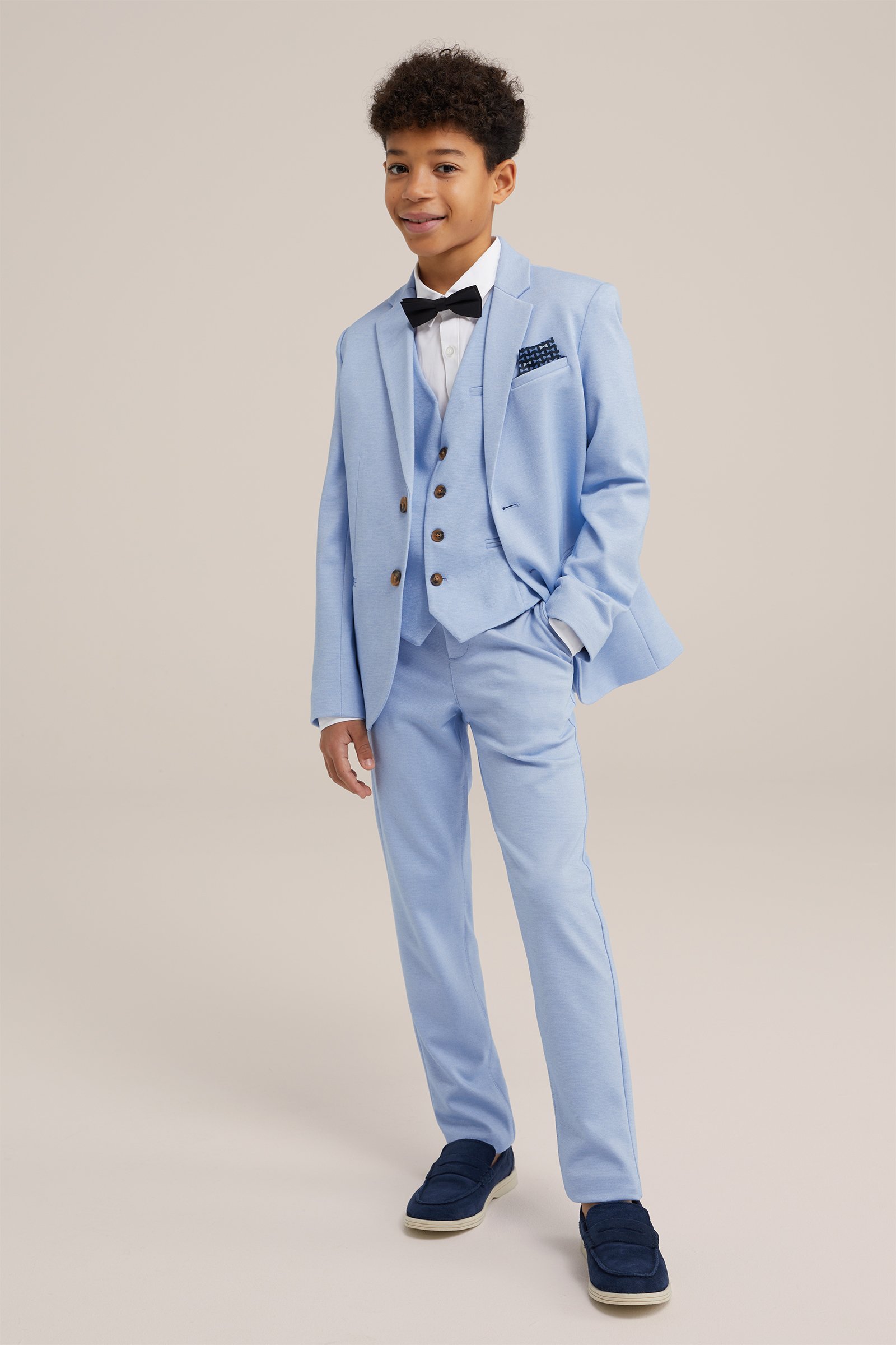 Jongens slim fit pantalon WE Fashion Pastelblauw