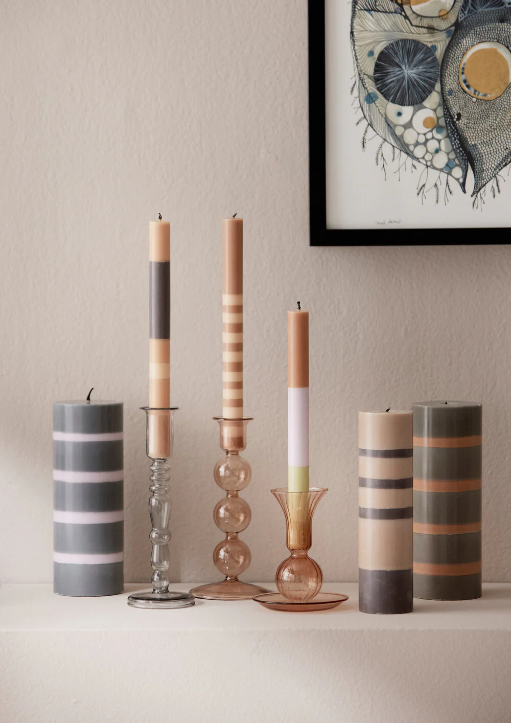 Bahne Interior  Lysestage med bakke - H13,5 cm.