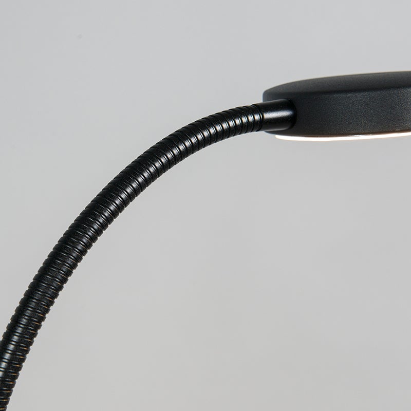 QAZQA - Moderne staande lamp, zwart, incl. LED - Trax I Woonkamer I Slaapkamer - Staal, langwerpig - I (niet vervangbaar) LED