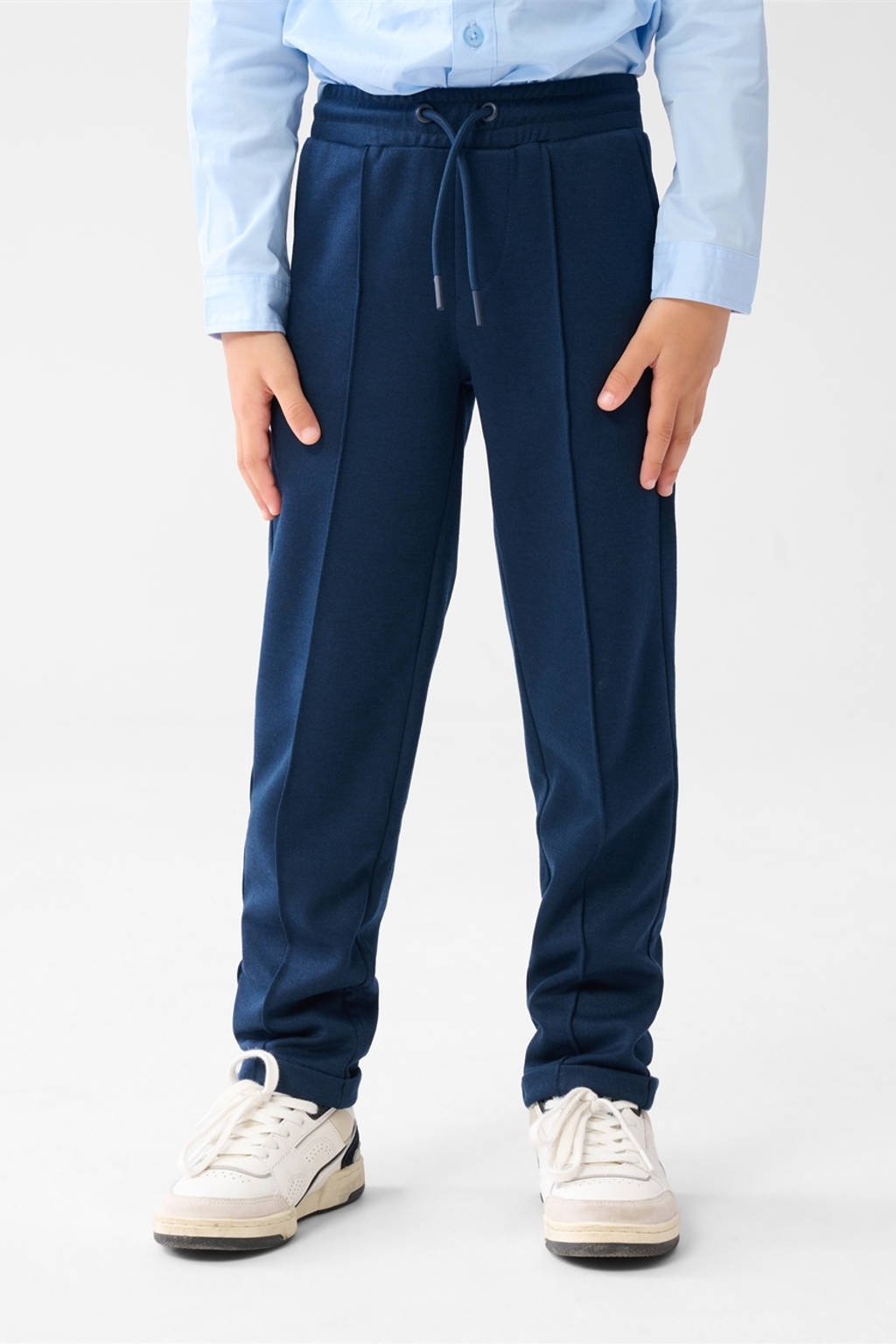 Shoeby slim casual broek donkerblauw
