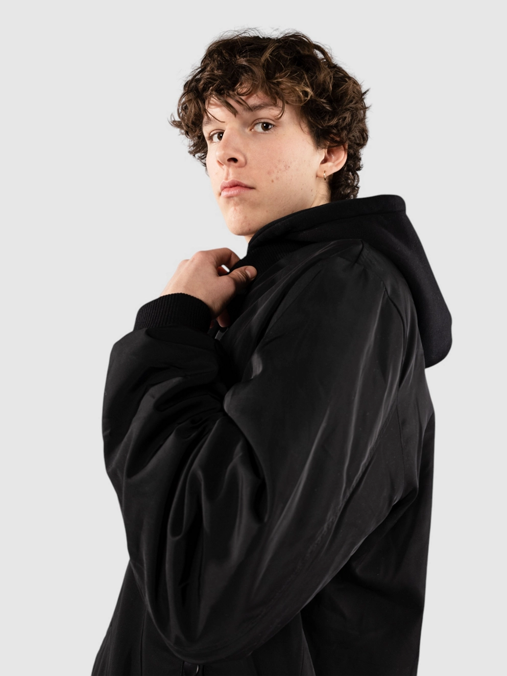 Ninth Hall Varsity Bomber Jacket black