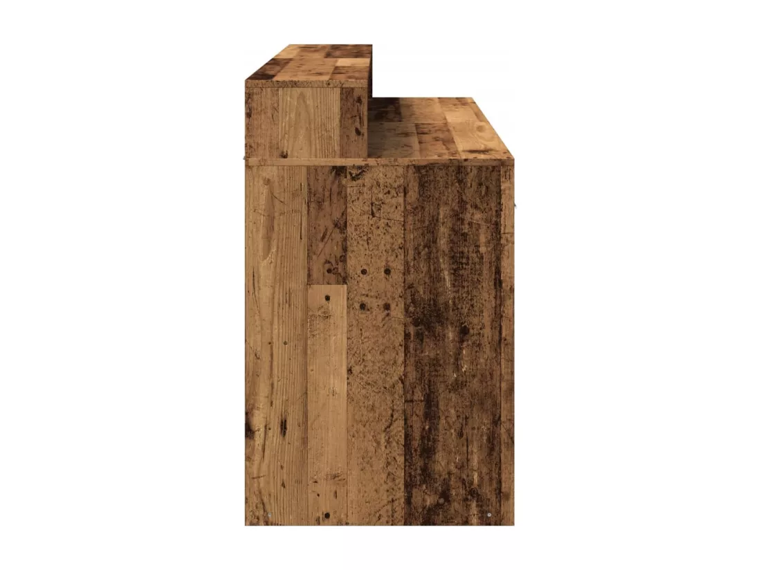Bureau avec lumières LED vieux bois bois d'ingénierie