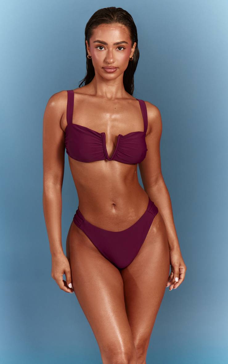 Violet Bas De Bikini Tanga À Larges Bretelles