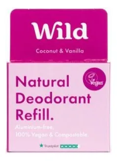 Wild Natural Deodorant Refill Coconut & Vanilla - 40 g.