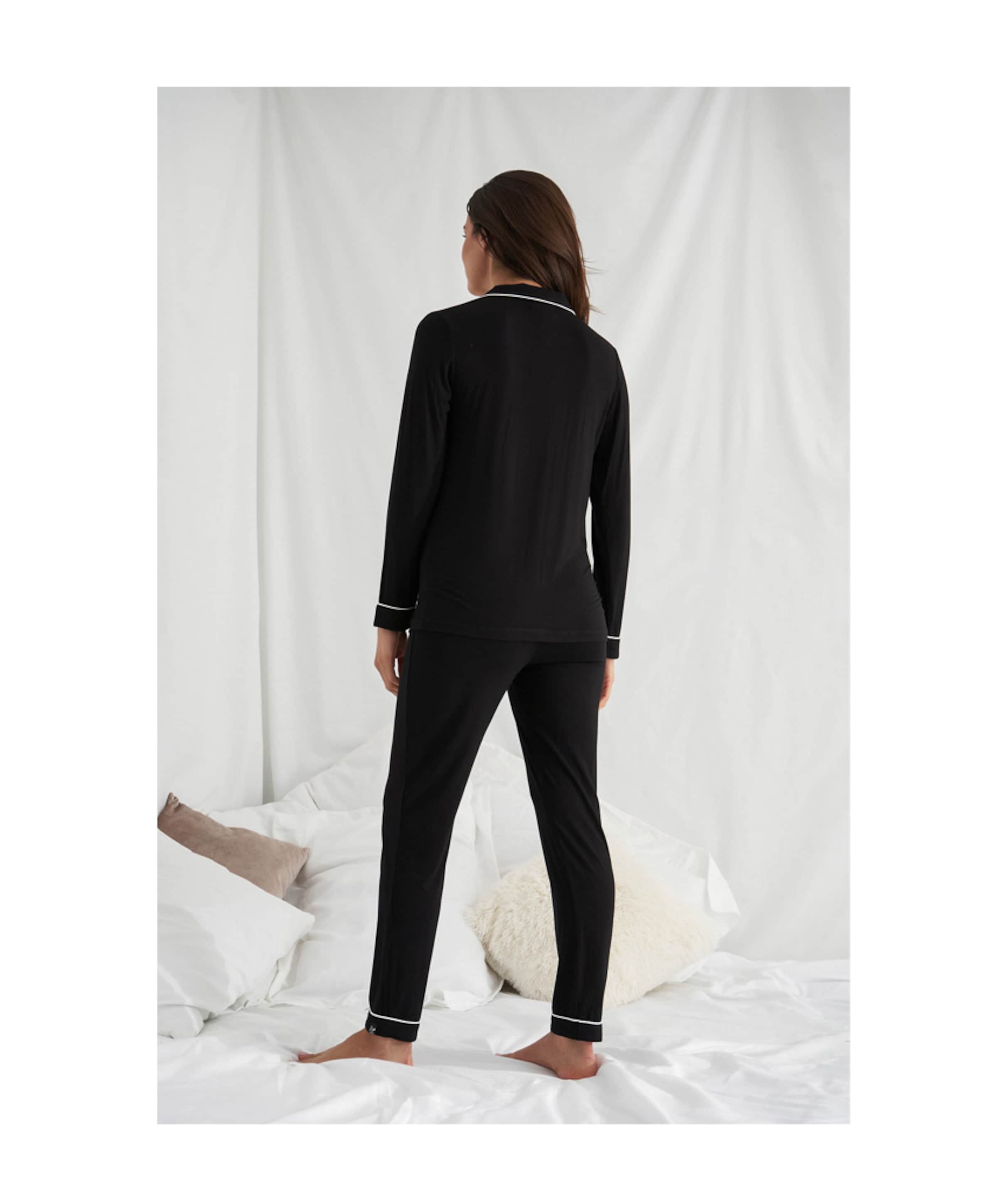 Pretty you London Dames pyjamaset zwart