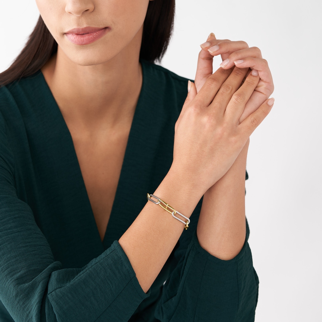 Fossil Armband Heritage D-Link Bicolor