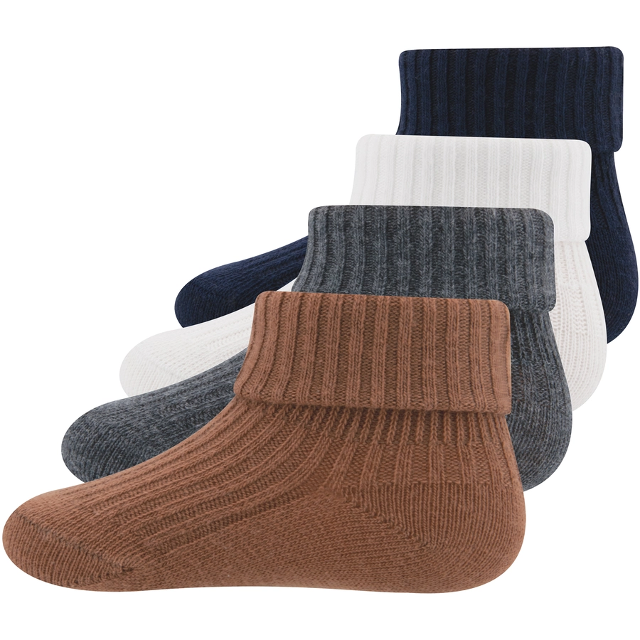 Ewers Socken 4er Pack toffeeanthrazit melangeweißmarine