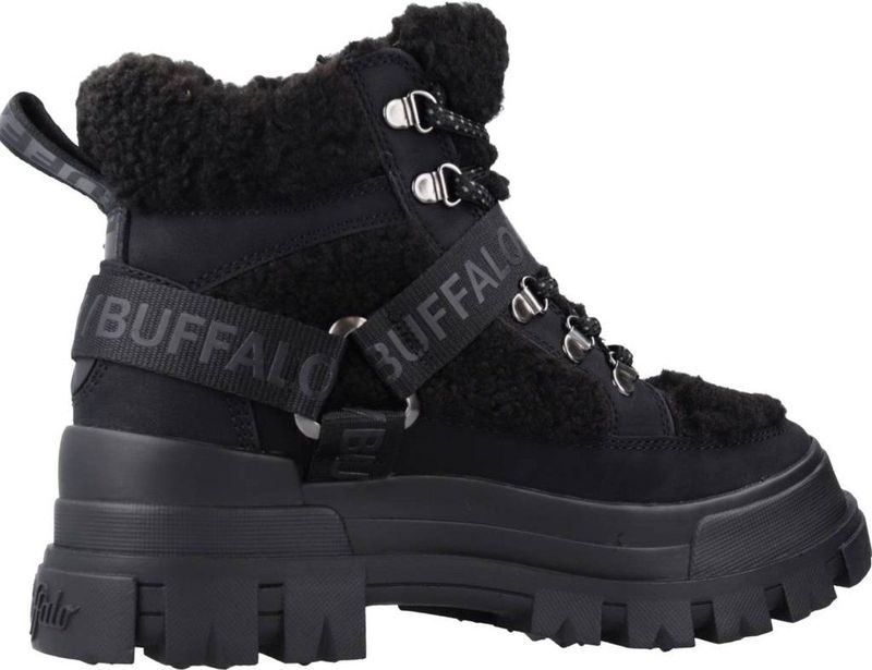 Buffalo - Aspha Com Mid Warm - Veterboot - Zwart - Vegan - Teddystof