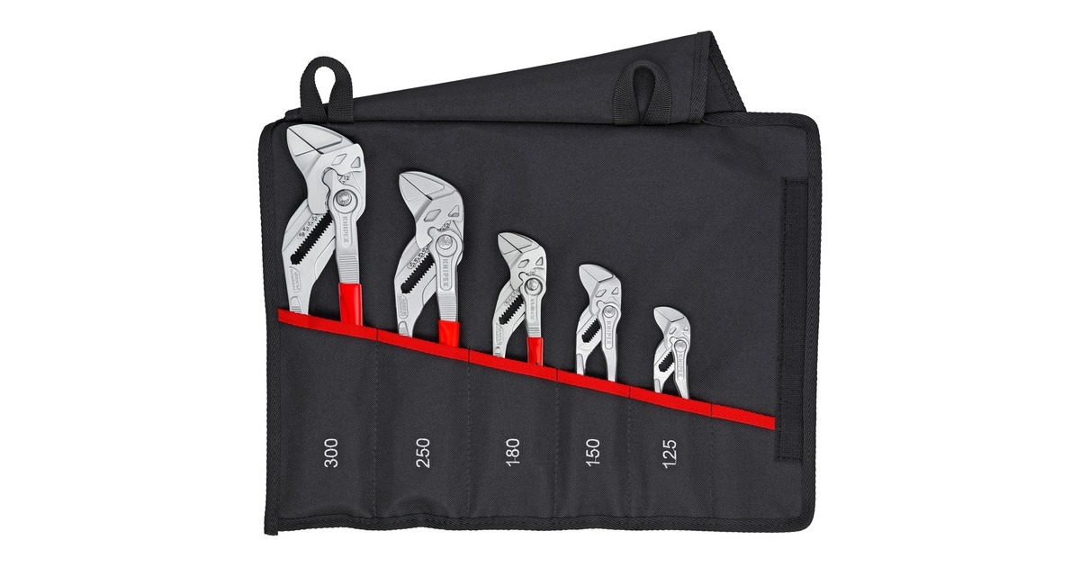 KNIPEXSleuteltangenset 00 19 55 S4, 5-delig  (Rood, Incl. Roltas)