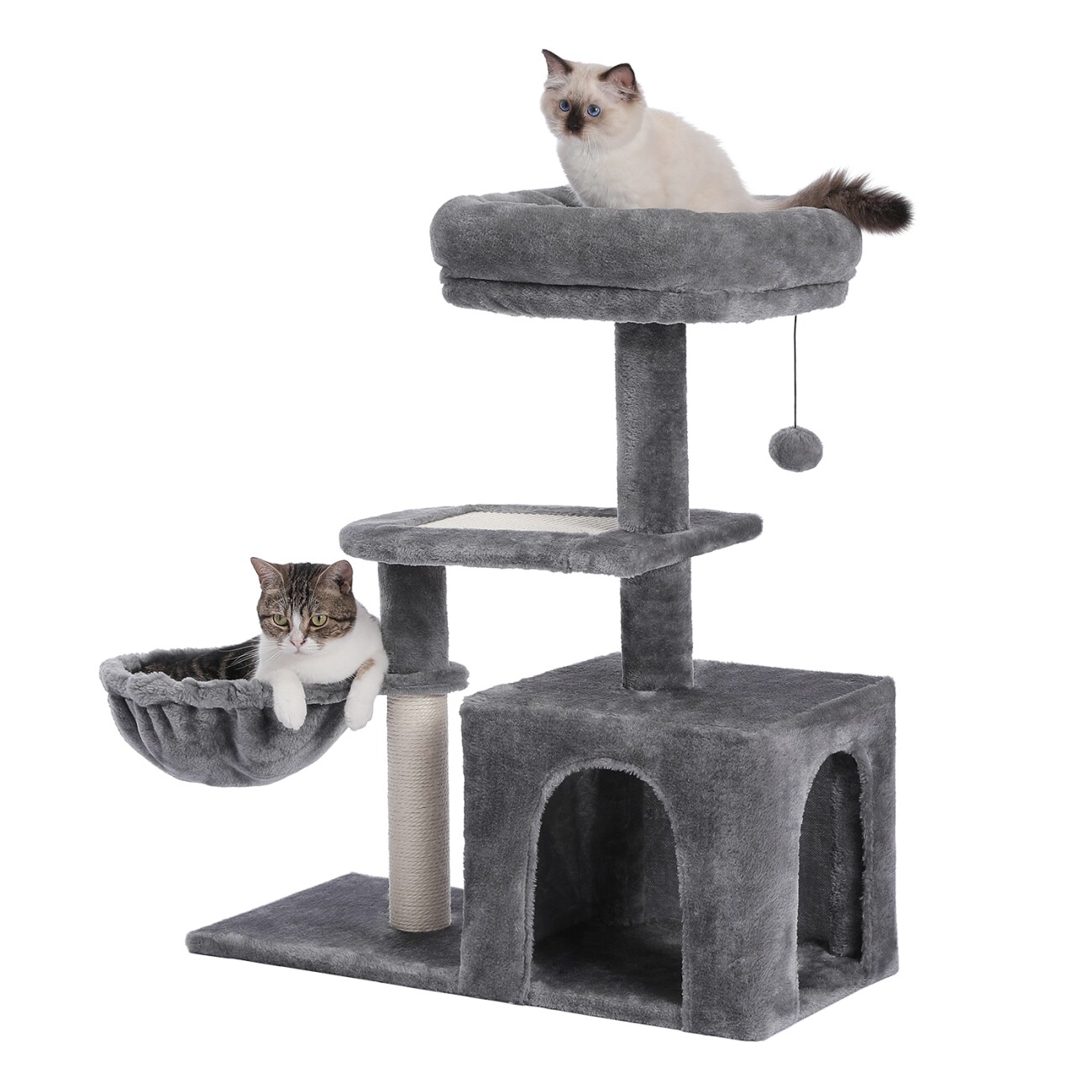 Pawz Road – Kratzbaum für Kitten – Hängematte & Höhle grau