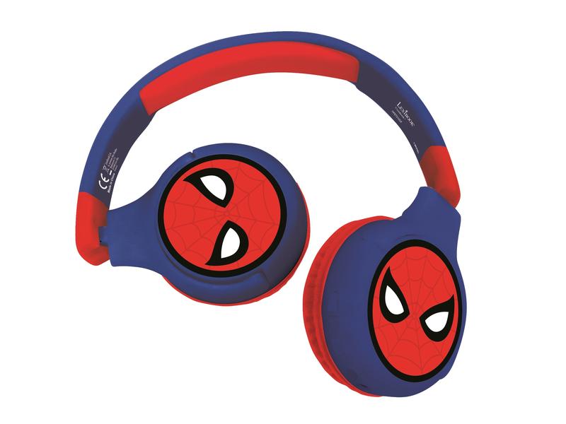 Lexibook Kinderkopfhörer Spider-Man 2-in-1-Bluetooth Kabelloser Kopfhörer für Kinder