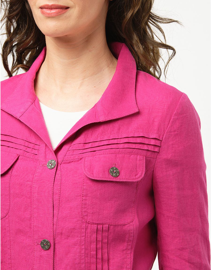 Veste 100% lin rose