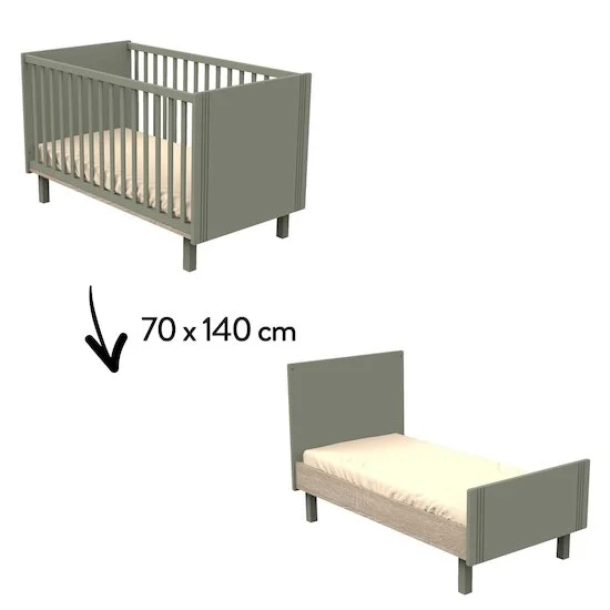 Eléonore Lit évolutif   Kaki        70 x 140 cm   de               Sauthon Baby's Sweet Home
