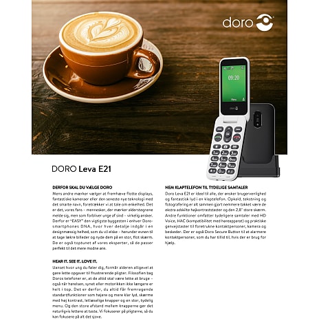 Doro Leva E21 - sort/hvid