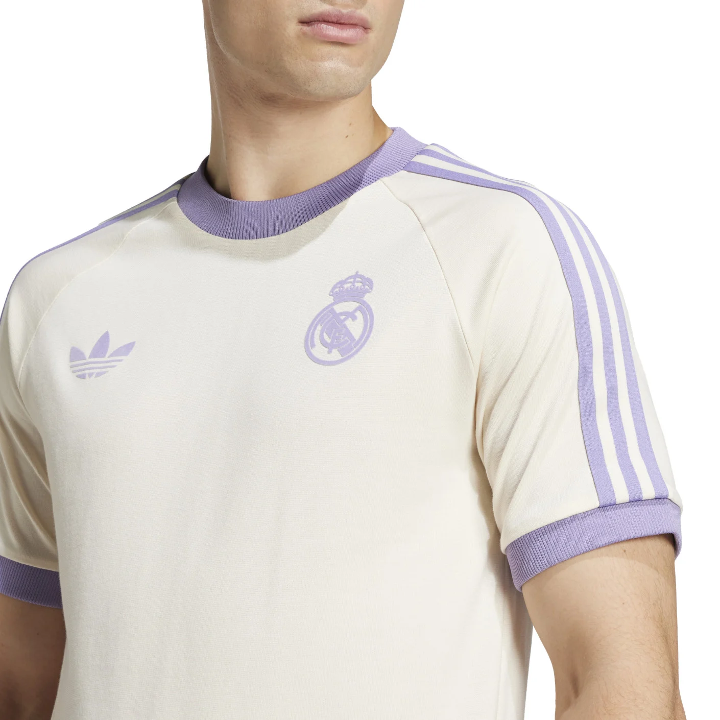 Adidas Real Madrid Culturewear T-Shirt 2024-2025 Gebroken Wit Lichtpaars