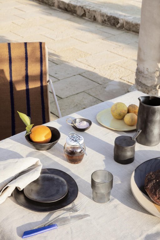 Ferm Living Flow suikerpot off white speckle
