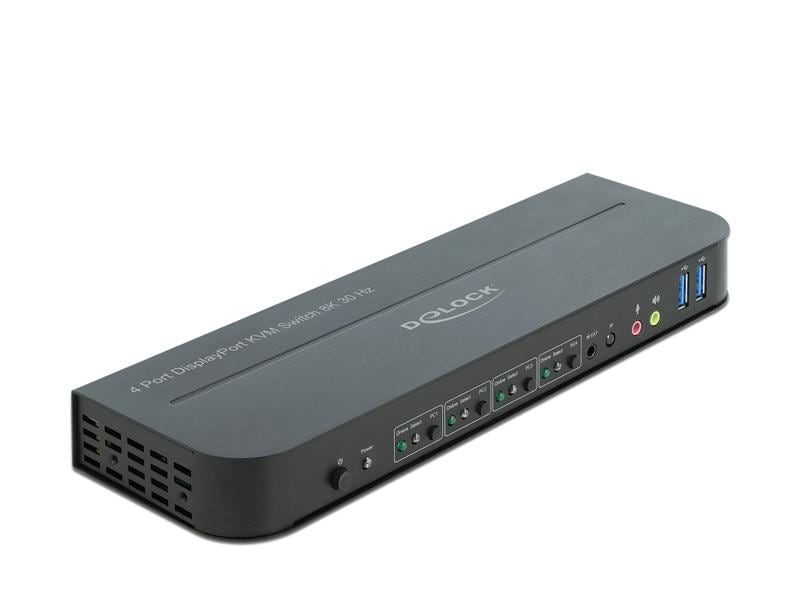 Delock KVM Switch 4 Port Displayport mit USB 3.0 und Audio Delock Displayport KVM Switch 4K 60 Hz mit USB 3.0 und Audio