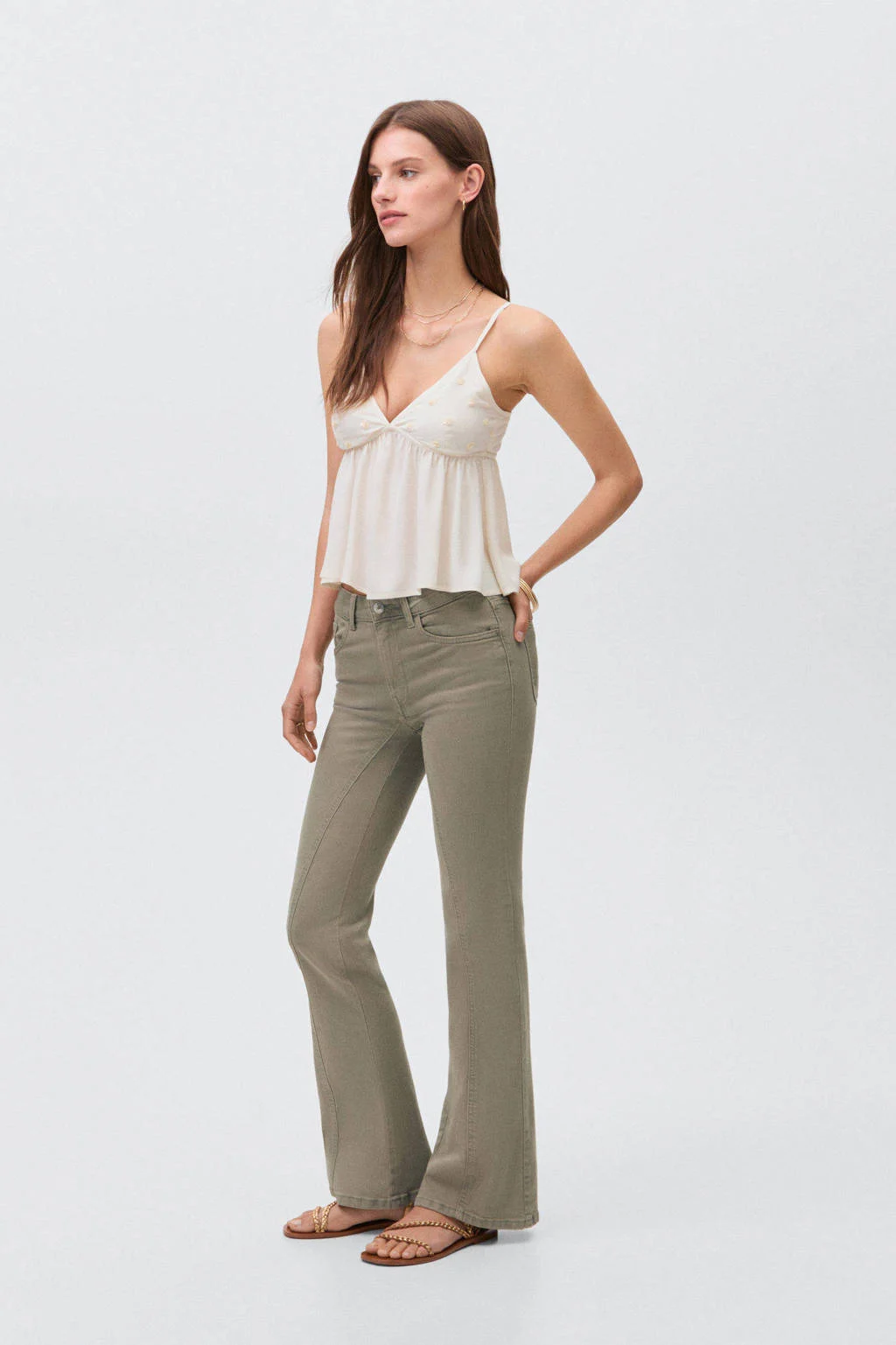 MANGO TEEN flared jeans lichtkaki