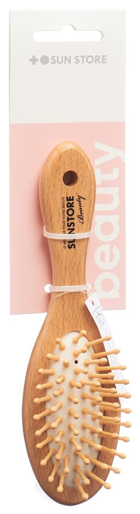Sun Store Beauty Holzbürste<br>1 Stück, klein oval Buchenholz