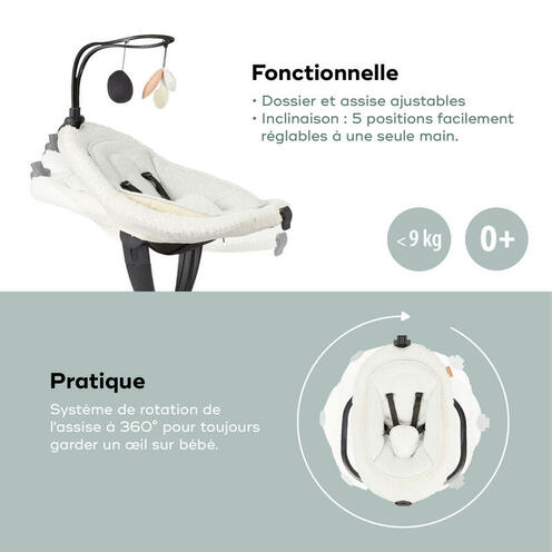 Balancelle Swoon Evolution curl white x Babyatoutprix - BABYMOOV