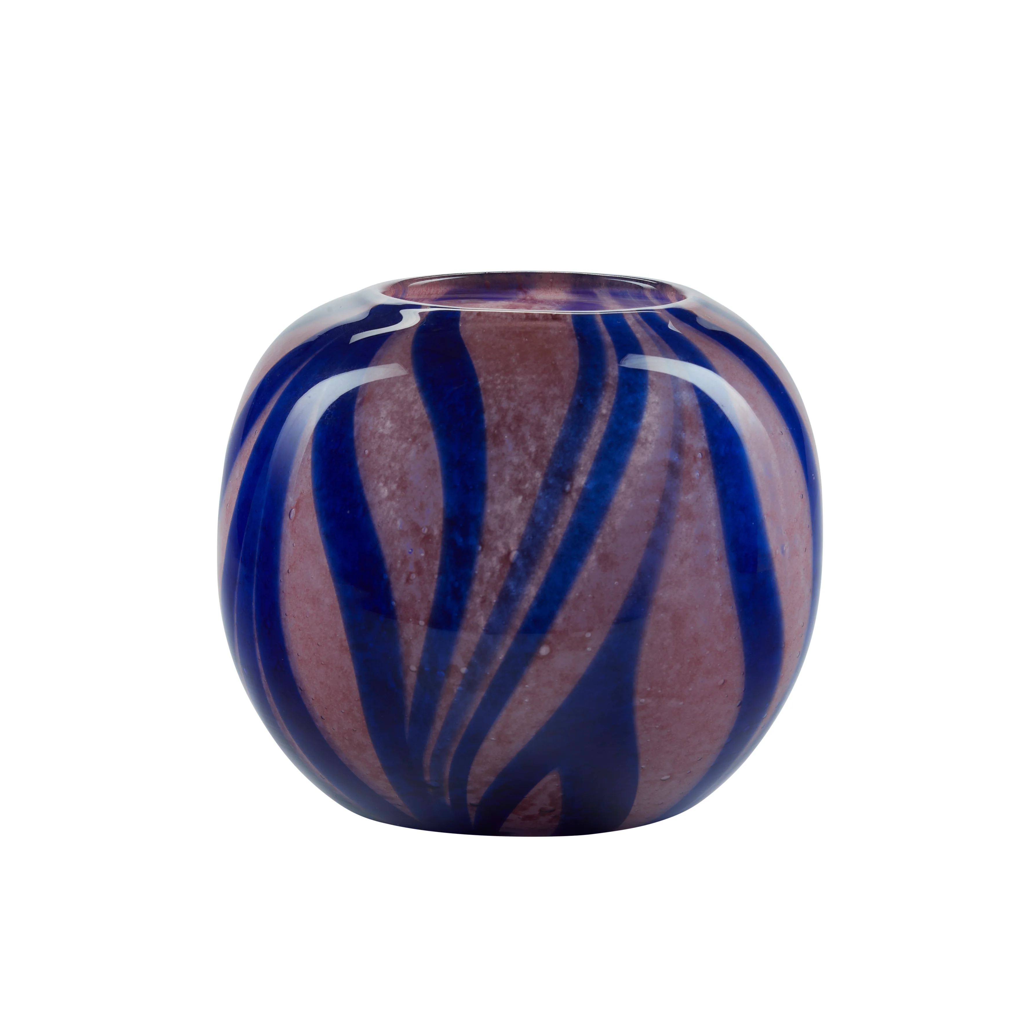Bahne Interior  Rund vase, blå/rosa - H15 cm.