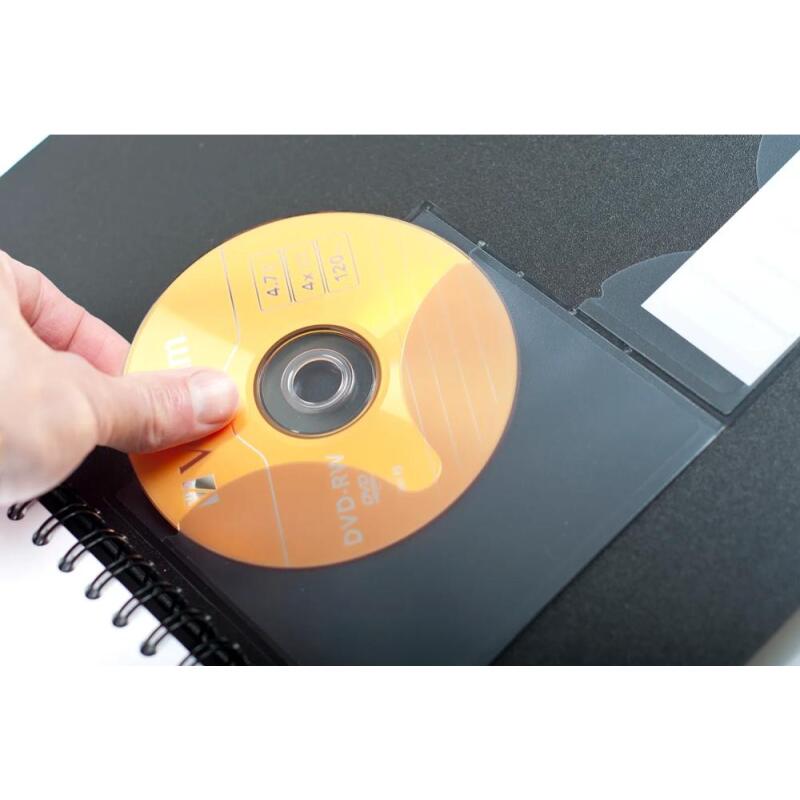Exabook Rhodiactive rechargeable reliure intégrale A4+ 160 pages petits carreaux 5x5 avec cadre en-tête 80g - Noir