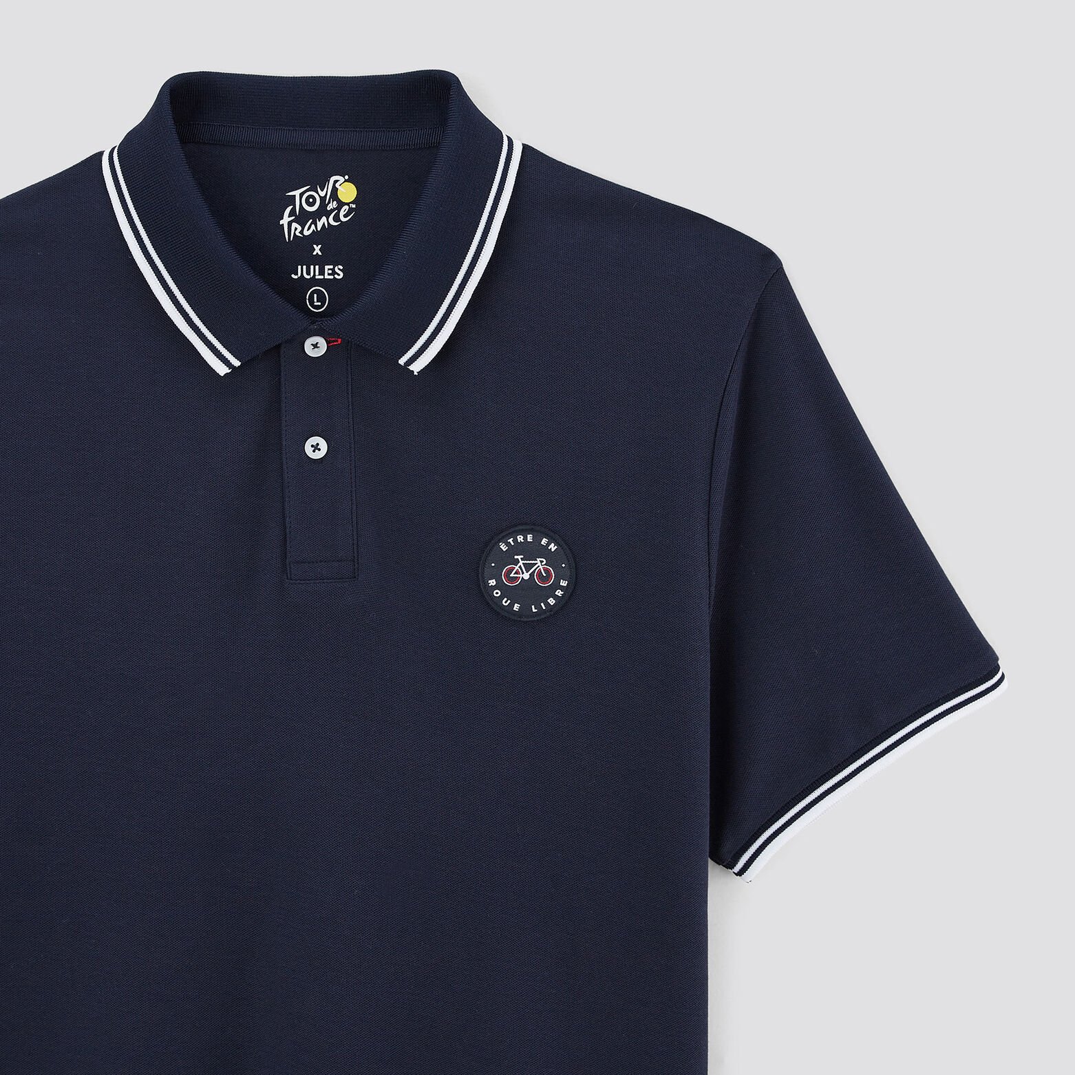 Polo manches courtes licence Tour de France Bleu