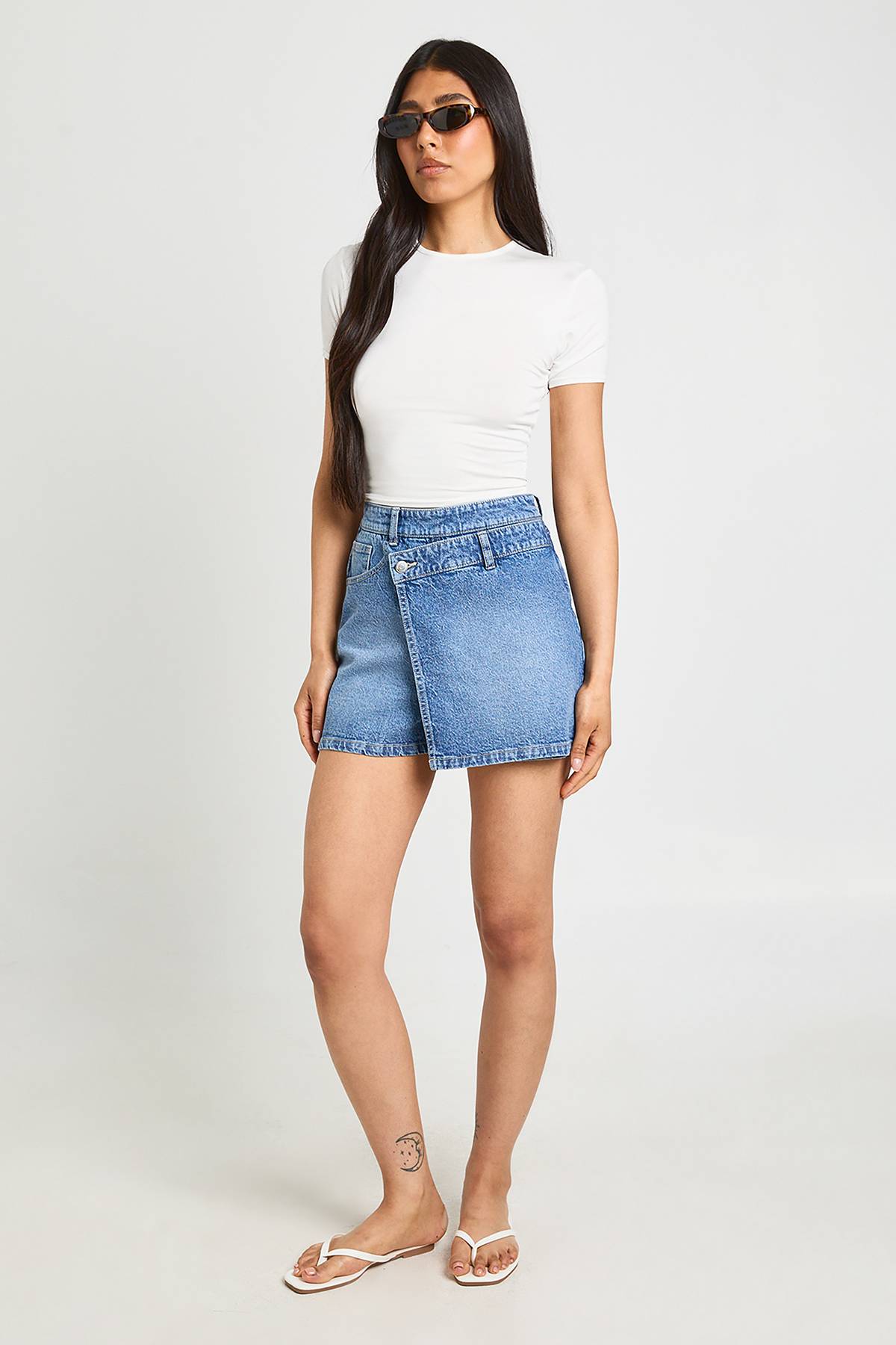 boohoo Jupe-short En Jean Pour Grandes Tailles
