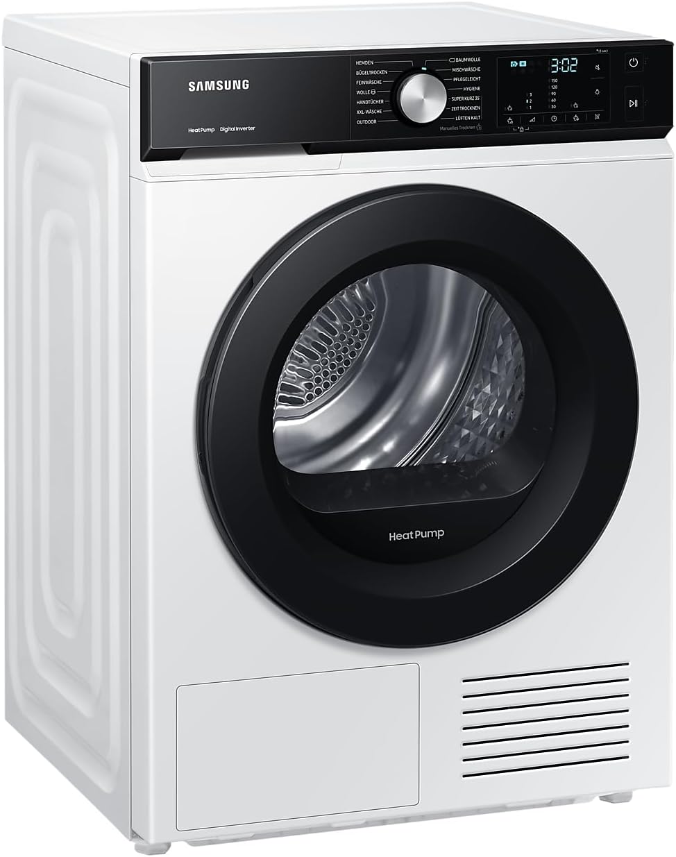 Samsung DV9EBBA245AEEG Bespoke Wärmepumpentrockner, 9 kg, Hygiene+, Optimal Dry, 2-in-1 Komfortfilter, Super Kurz 35', Weiß