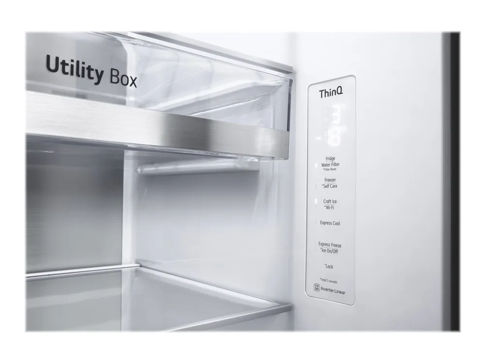 LG GSXV90MCDE - Køleskab/fryser - side-by-side med vanddispenser, isdispenser - bredde: 91.3 cm - dybde: 73.5 cm - højde: 179 cm - 635 liter - Klasse E