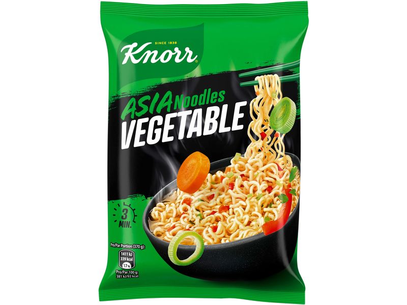 Knorr Asia Instant Noodles Gemüse 3 x 70 g Die KNORR Asia Noodles Vegetable Beutel 1 Portion sind der ideale Snack für zwischendurch