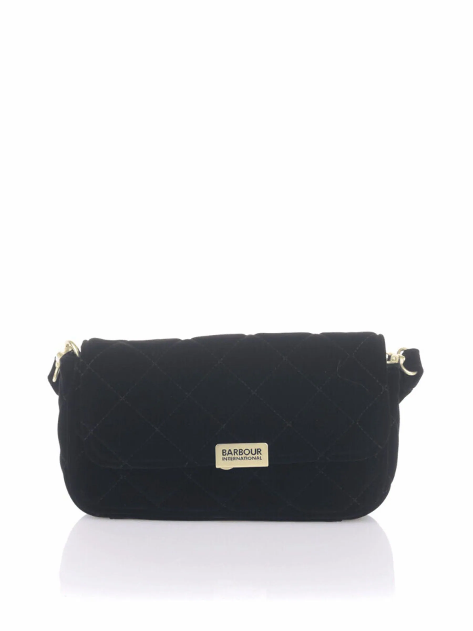 Zwart - Barbour® International Quilted Velvet Mini Soho Crossbody Bag