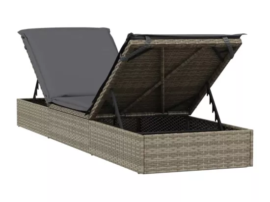 Transat 1 pc avec table gris résine tressée