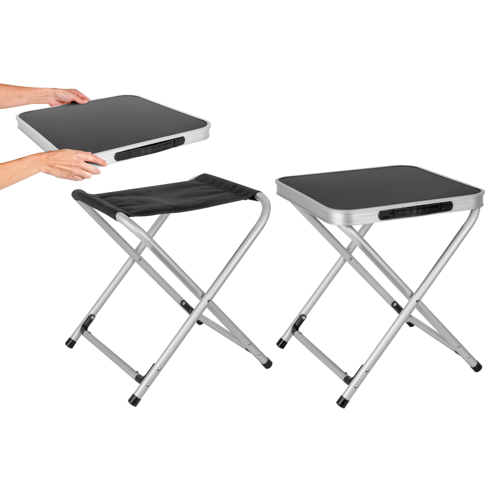Brunner Hoggy Set Tischplatte und Hocker schwarz