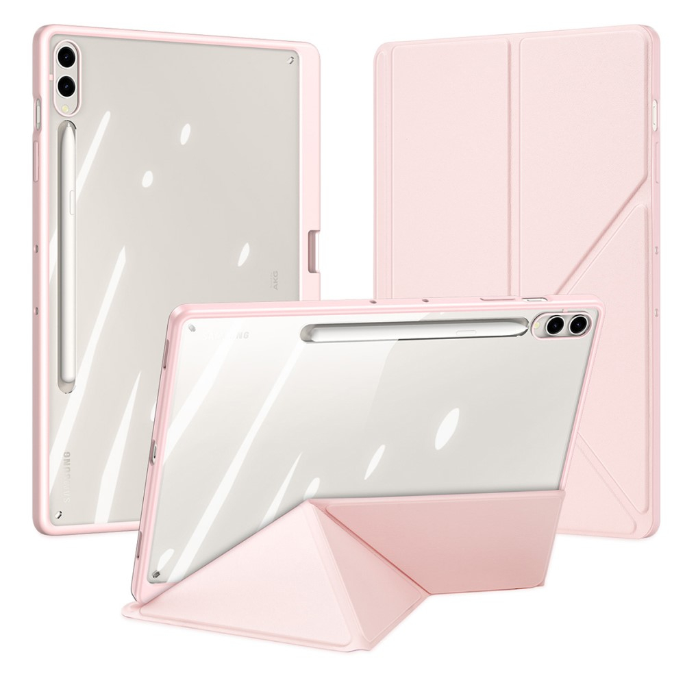 Samsung Galaxy Tab S10  Plus 2in1 Abnehmbare Hybrid TPU Bumper Leder Tasche Smart Cover Schutzhülle - Rosa