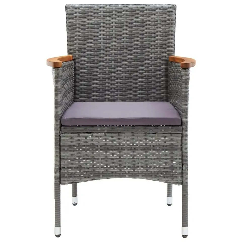 vidaXL - Tuinstoelen - Grijs - Poly rattan - 4 stuks