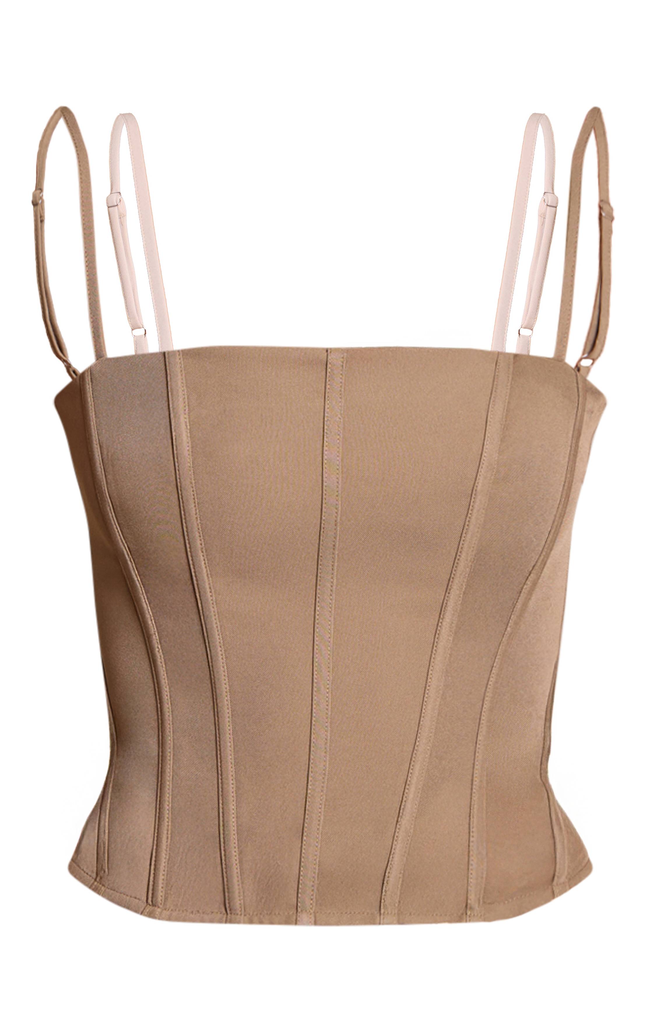 Champignon Corset À Bretelles Contrastées Tissé