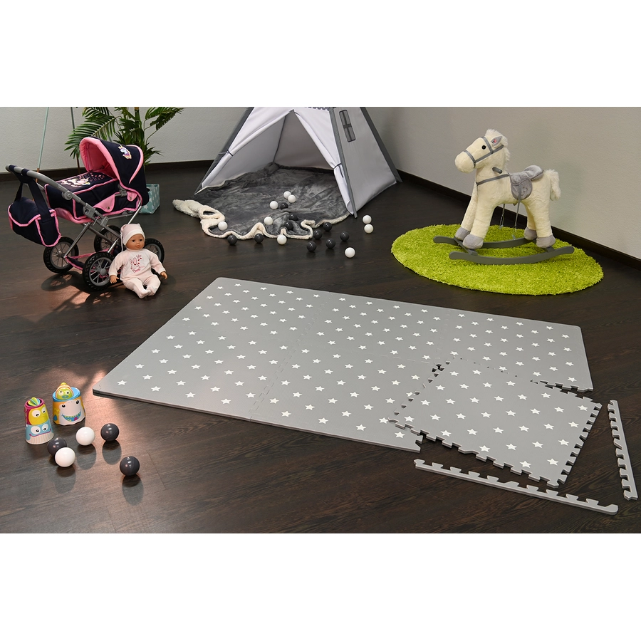knorr toys® Softteppich Matte grau Sterne