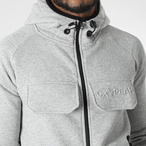 Sweat Zippé Capuche Gortion Gris Chiné