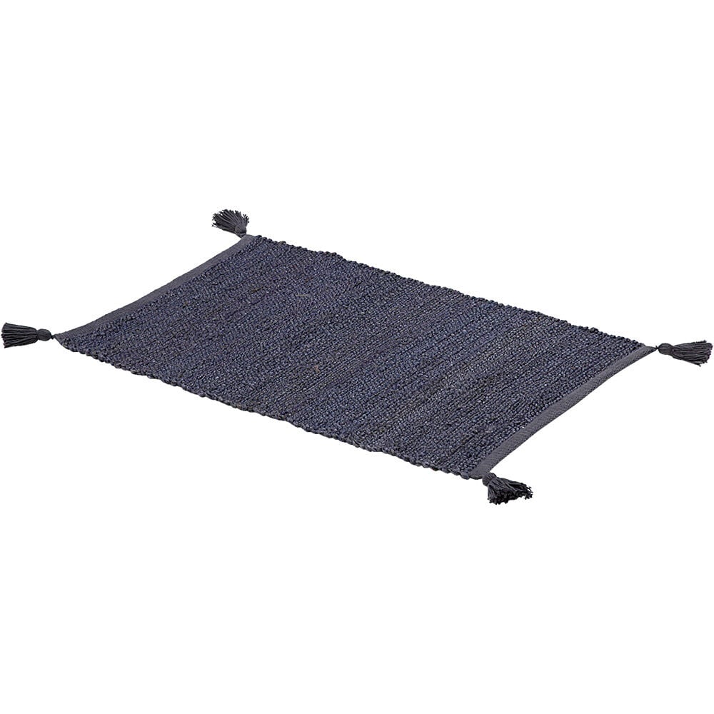 Tapis rectangulaire jute bleu
