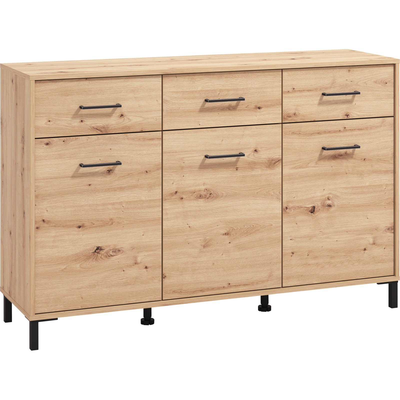 Kommode Vienna, Dekor Eiche Artisan, 138 x 90 x 40 cm