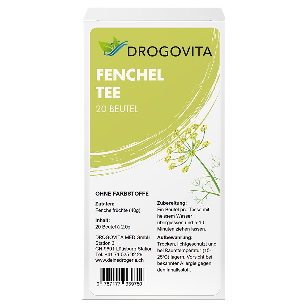 DROGOVITA Fenchel Tee<br>20 Stück, Beutel, TEES