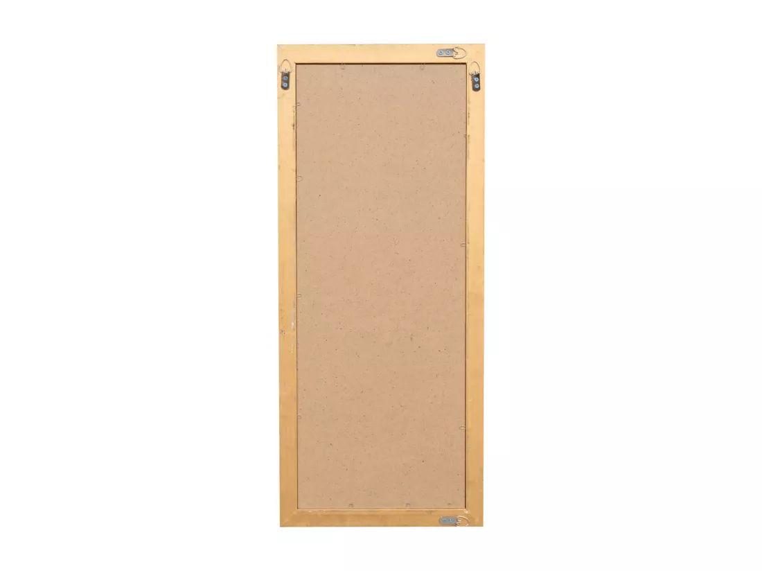 Miroir mural rectangulaire avec finition à la feuille d'or antique - Bois - 35x82 cm