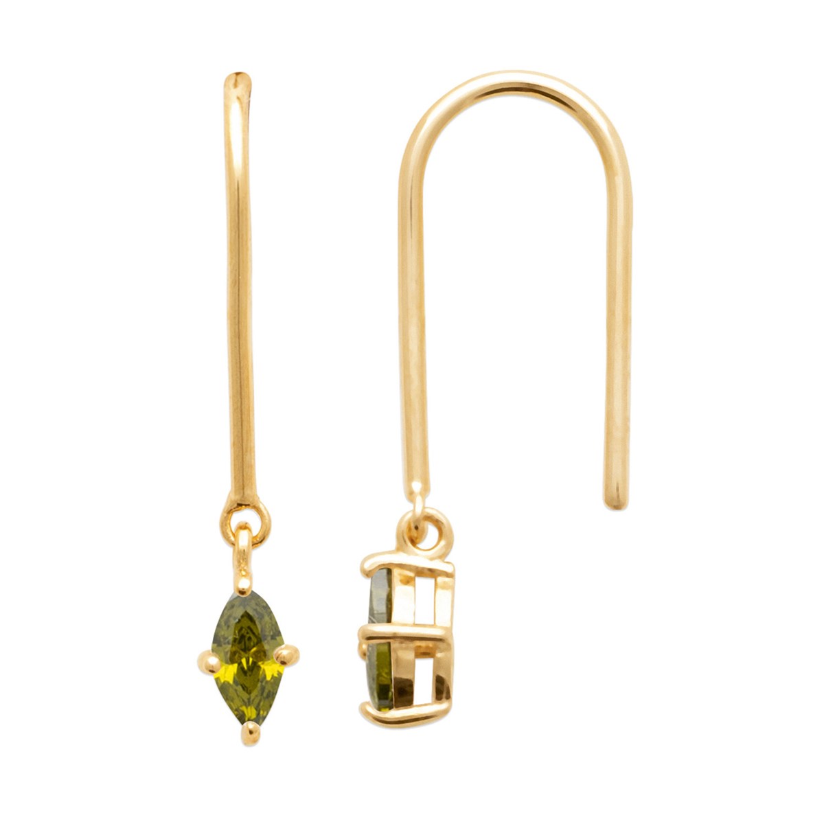 Boucles d'oreilles pendantes Brillaxislosange vert