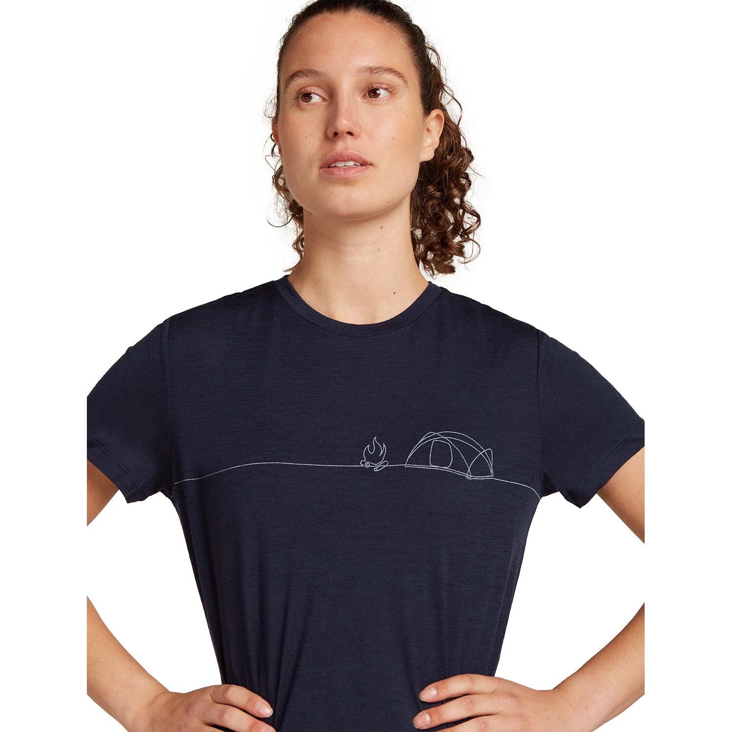 Icebreaker Womens 150 Tech Lite S/S Tee Single Line Camp